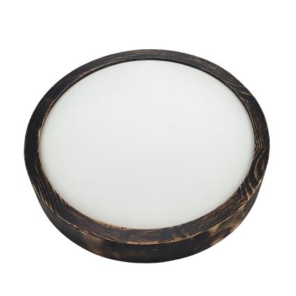 Candeeiro de teto OAK SMOKY SLIM 1xE27/15W/230V Ø 27 cm carvalho/castanho escuro