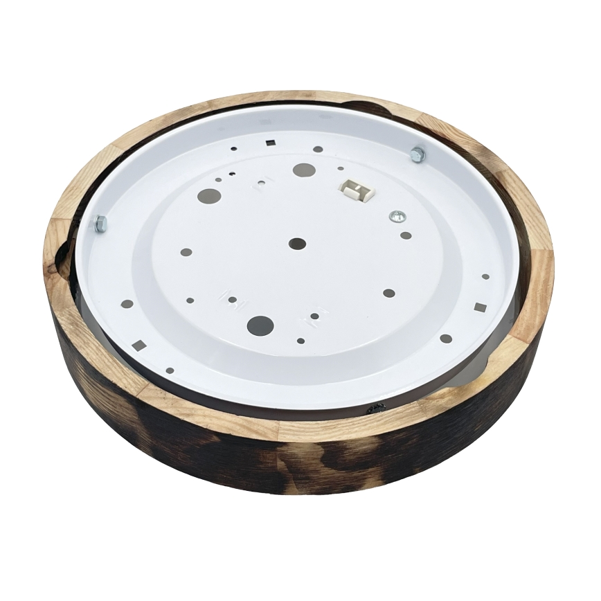 Candeeiro de teto OAK SMOKY SLIM 1xE27/15W/230V Ø 27 cm carvalho/castanho escuro