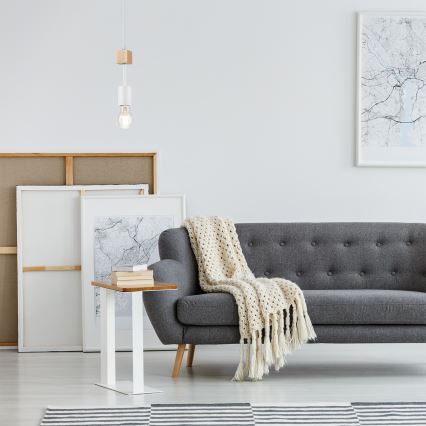 Candeeiro de teto suspenso ORAZIO 1xE27/60W/230V faia