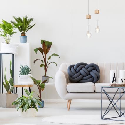 Candeeiro de teto suspenso ORAZIO 1xE27/60W/230V faia