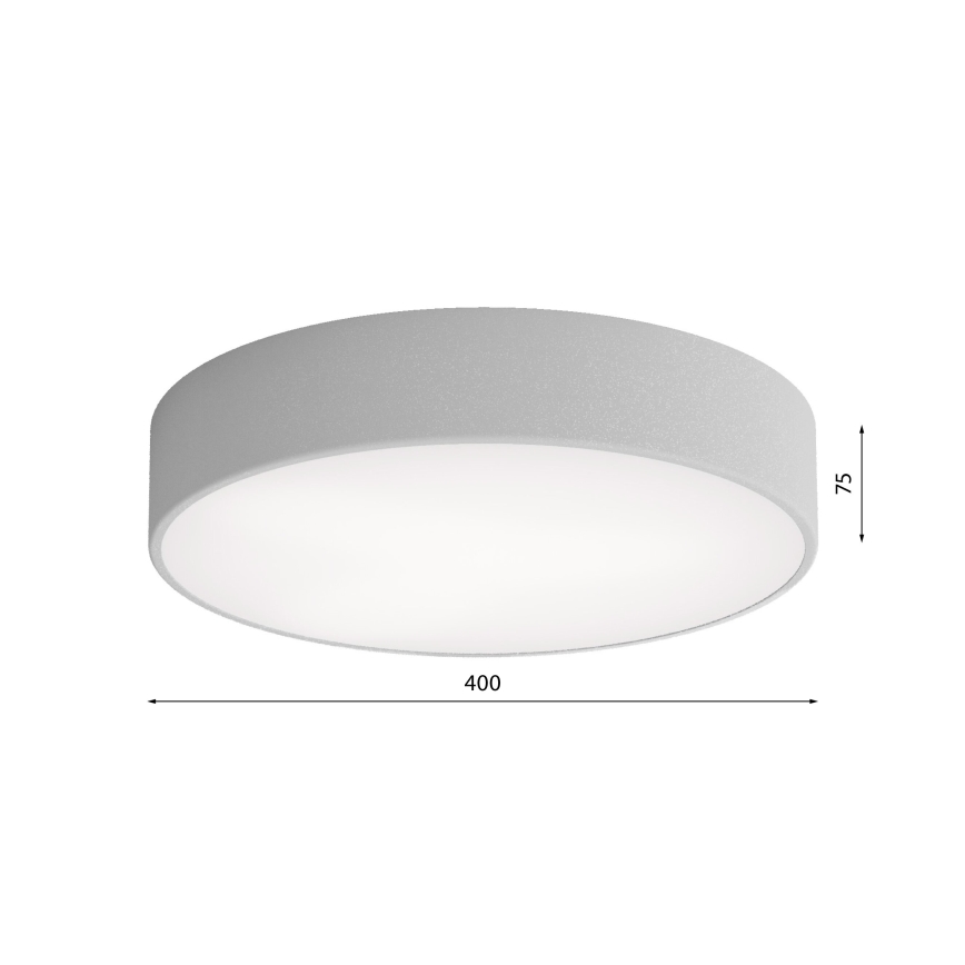 Candeeiro de teto para casa de banho CLEO com sensor - 3 x E27 / 24 W / 230 V, Ø 40 cm, cinzento, IP54