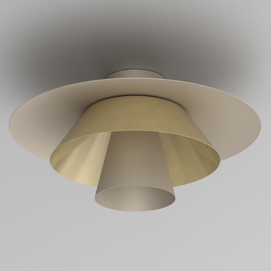 Candeeiro de teto PLATO 1xE27/15W/230V Ø 32 cm bege/dourado