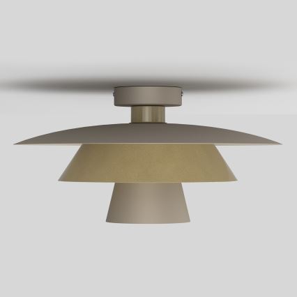 Candeeiro de teto PLATO 1xE27/15W/230V Ø 32 cm bege/dourado