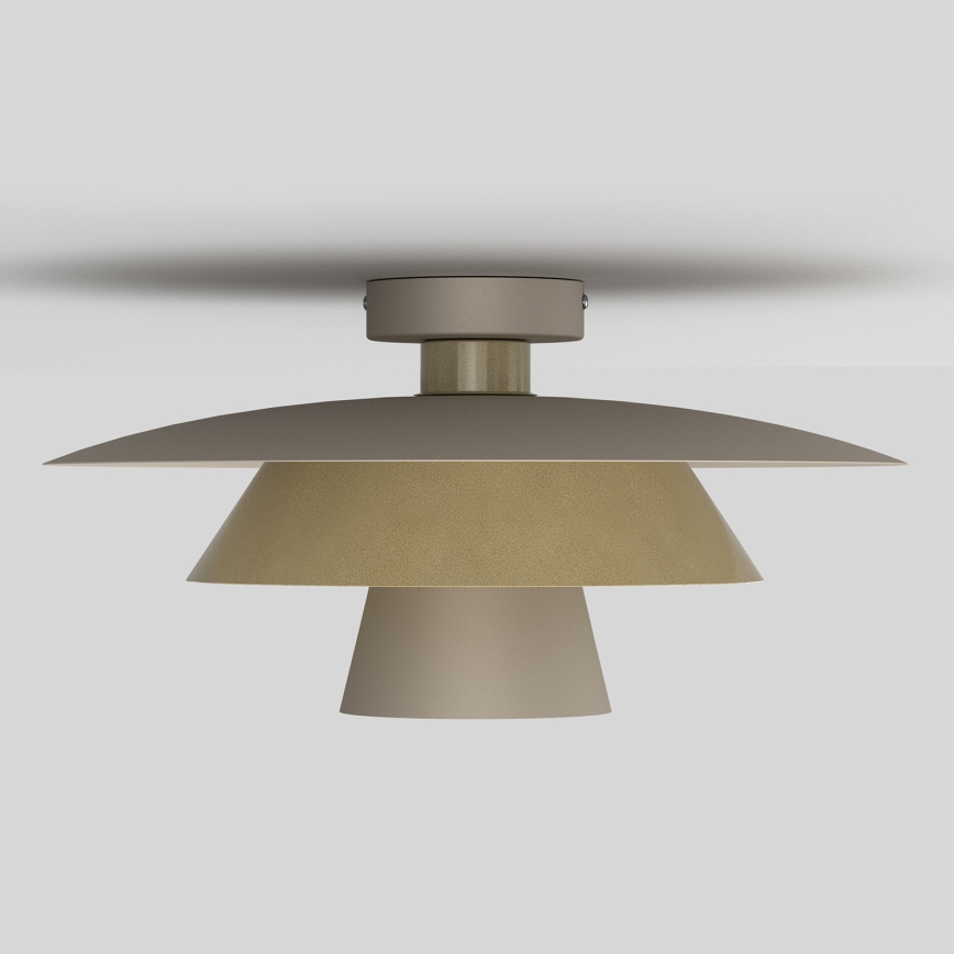 Candeeiro de teto PLATO 1xE27/15W/230V Ø 32 cm bege/dourado