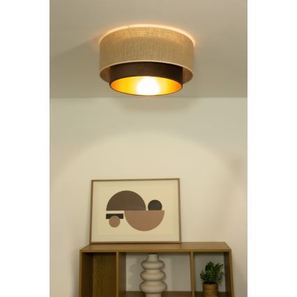 Candeeiro de teto SARTA 1xE27/60W/230V Ø45 cm castanho/juta