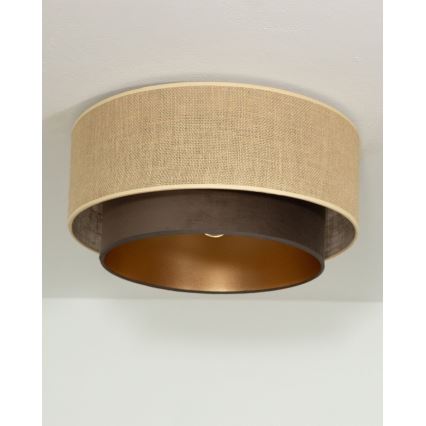 Candeeiro de teto SARTA 1xE27/60W/230V Ø45 cm castanho/juta
