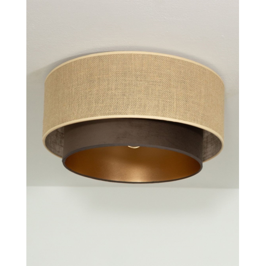 Candeeiro de teto SARTA 1xE27/60W/230V Ø45 cm castanho/juta