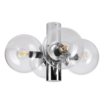 Candeeiro de teto SFERIO 4xE14/5W/230V cromado brilhante/vidro transparente