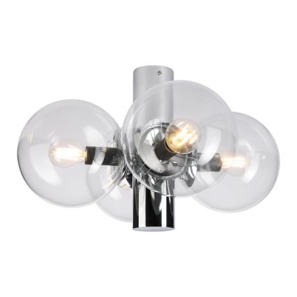Candeeiro de teto SFERIO 4xE14/5W/230V cromado brilhante/vidro transparente