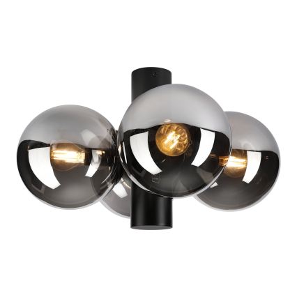 Candeeiro de teto SFERIO 4xE14/5W/230V preto/vidro fumado