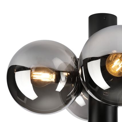 Candeeiro de teto SFERIO 4xE14/5W/230V preto/vidro fumado