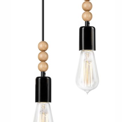 Candeeiro de teto suspenso SIMON 3xE27/60W/230V faia