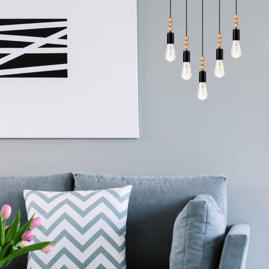 Candeeiro de teto com cabo SIMON 5xE27/60W/230V