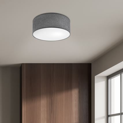 Candeeiro de teto SIRJA 1xE27/15W/230V Ø 35 cm cinzento