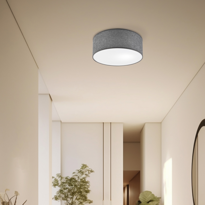 Candeeiro de teto SIRJA 1xE27/15W/230V Ø 35 cm cinzento