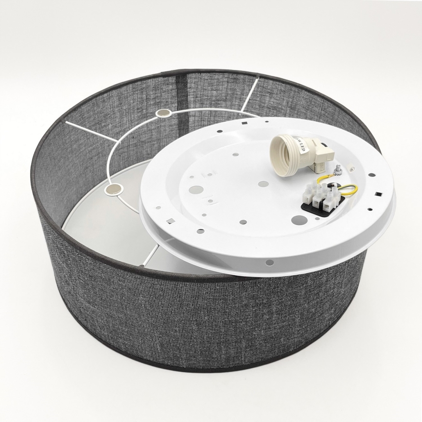 Candeeiro de teto SIRJA 1xE27/15W/230V Ø 35 cm cinzento