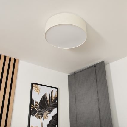 Candeeiro de teto SIRJA 2xE27/15W/230V, diâmetro 45 cm, cor creme