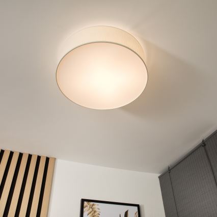 Candeeiro de teto SIRJA 2xE27/15W/230V, diâmetro 45 cm, cor creme