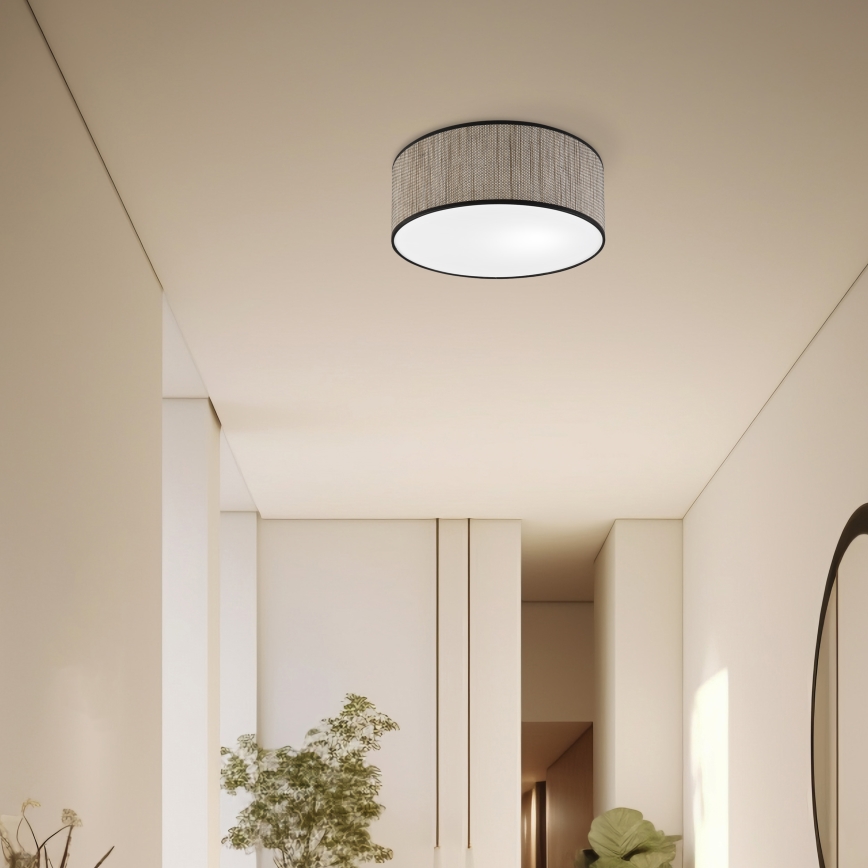 Candeeiro de teto SIRJA 2xE27/15W/230V Ø 35 cm castanho