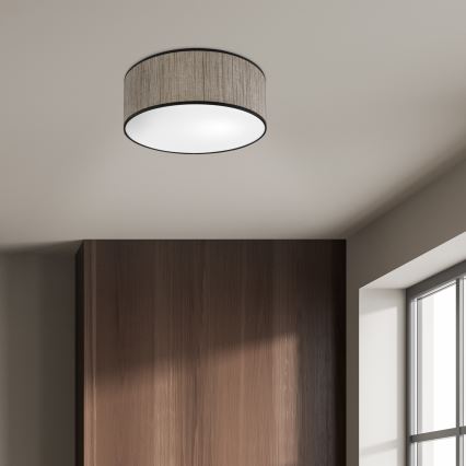 Candeeiro de teto SIRJA 2xE27/15W/230V Ø 35 cm castanho