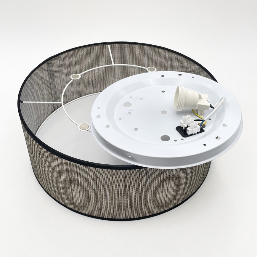 Candeeiro de teto SIRJA 2xE27/15W/230V Ø 35 cm castanho