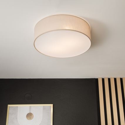 Candeeiro de teto SIRJA 2xE27/15W/230V Ø 45 cm bege