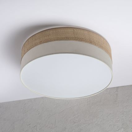 Candeeiro de teto SIRJA BOHO 2xE27/15W/230V, diâmetro 45 cm, bege/creme
