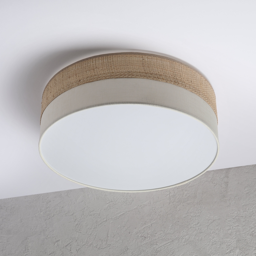 Candeeiro de teto SIRJA BOHO 2xE27/15W/230V, diâmetro 45 cm, bege/creme