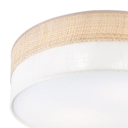 Candeeiro de teto SIRJA BOHO 2xE27/15W/230V, diâmetro 45 cm, bege/creme