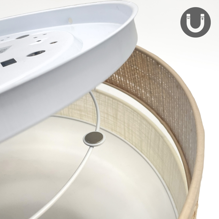 Candeeiro de teto SIRJA BOHO 2xE27/15W/230V Ø 45 cm bege/creme