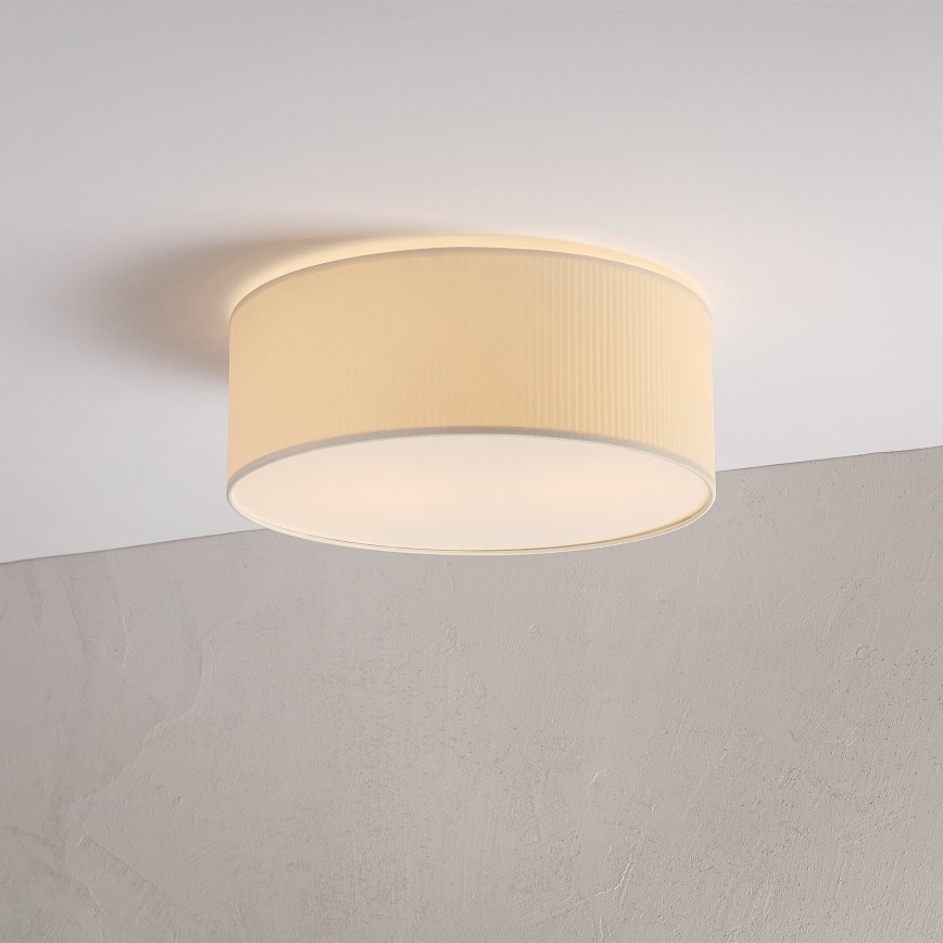 Candeeiro de teto SIRJA PLISADO 2xE27/15W/230V Ø 35 cm creme