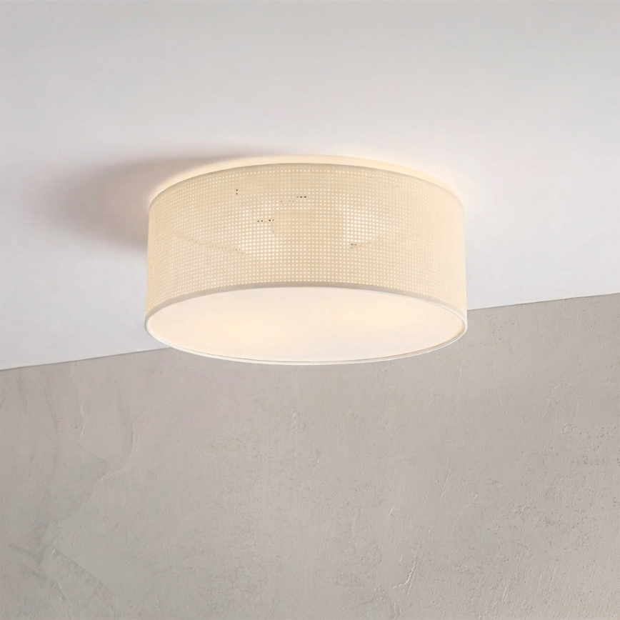 Candeeiro de teto SIRJA PLISADO 2xE27/15W/230V Ø 35 cm creme