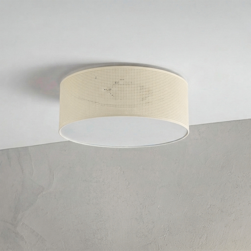 Candeeiro de teto SIRJA PLISADO 2xE27/15W/230V Ø 35 cm creme