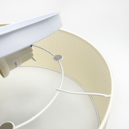 Candeeiro de teto SIRJA PLISADO 2xE27/15W/230V Ø 35 cm creme