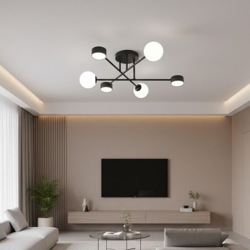 Candeeiro de teto sobreposto HOLON 3xG9/8W/230V + 3xGX53/12W, preto