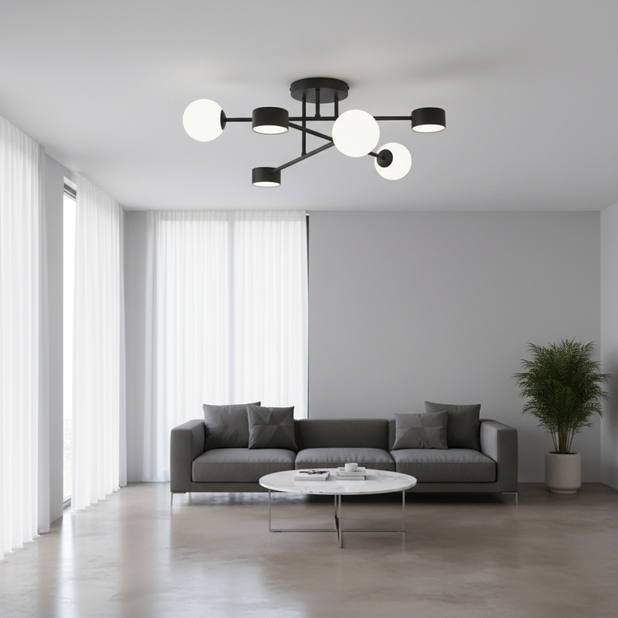 Candeeiro de teto sobreposto HOLON 3xG9/8W/230V + 3xGX53/12W, preto