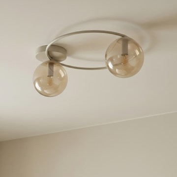 Candeeiro de teto SOPRA 2xE14/10W/230V bege/bege fumê