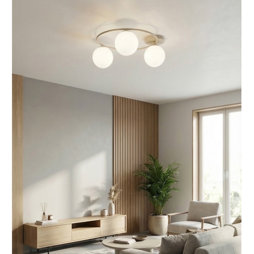 Candeeiro de teto SOPRA 3xE14/10W/230V bege/branco