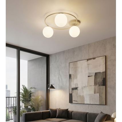 Candeeiro de teto SOPRA 3xE14/10W/230V bege/branco