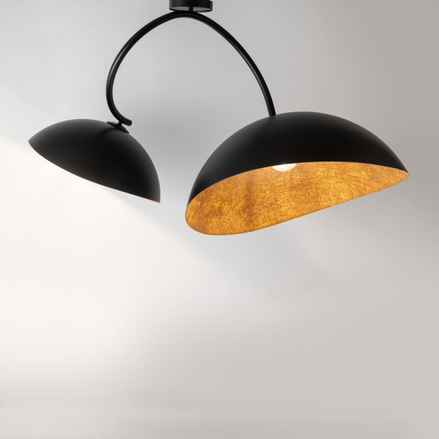 Candeeiro de teto com haste SPACE 2xE27/60W/230V preto/cobre