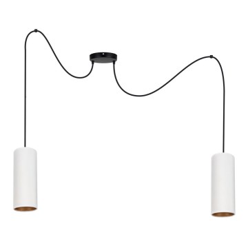 Candeeiro de teto suspenso AVALO 2xE27/60W/230V aranha branco/cobre