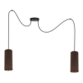 Candeeiro de teto suspenso AVALO 2xE27/60W/230V aranha castanho/cobre