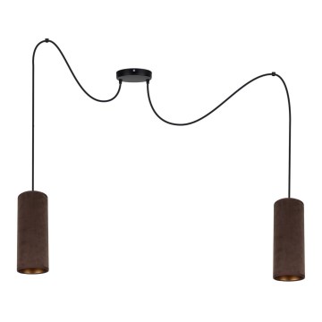 Candeeiro de teto suspenso AVALO 2xE27/60W/230V aranha castanho/cobre