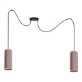 Candeeiro de teto suspenso AVALO 2xE27/60W/230V aranha rosa/cobre