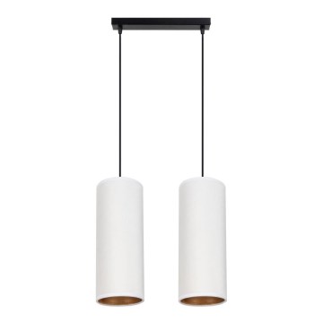 Candeeiro de teto suspenso AVALO 2xE27/60W/230V branco/cobre