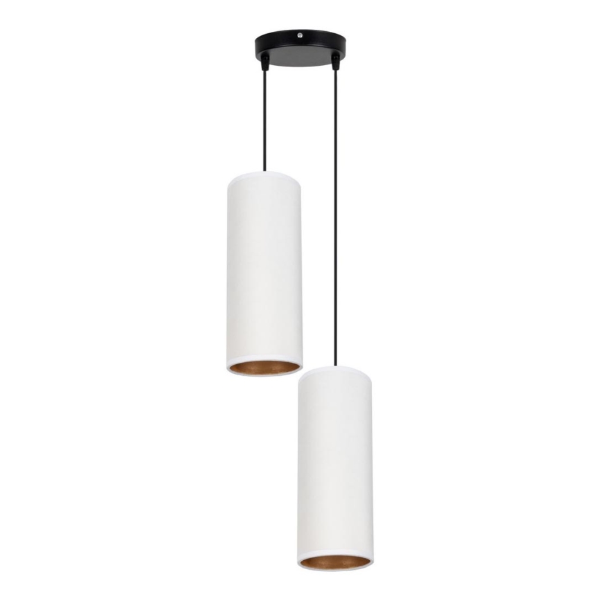 Candeeiro de teto suspenso AVALO 2xE27/60W/230V diâmetro 20 cm branco/cobre