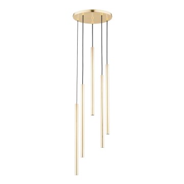 Candeeiro de teto suspenso COLLET 5xG9/40W/230V diâmetro 30 cm dourado