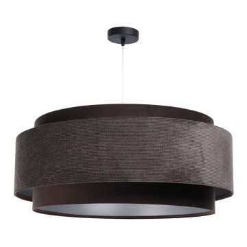 Candeeiro de teto suspenso DOBLO 1xE27/60W/230V diâmetro 60 cm castanho/prateado