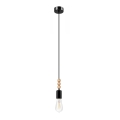 Candeeiro de teto suspenso SIMON 1xE27/60W/230V preto/buche