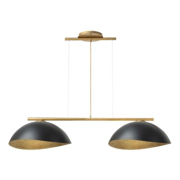 Candeeiro de teto suspenso SOLAR 2xE27/60W/230V dourado